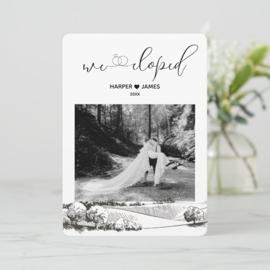 Moderne Elopement Aankondiging | Napa Valley (Staand voorkant)