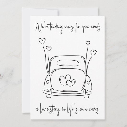 moderne elopement-aankondigingen voor pasgetrouwde kaart (Voorkant)