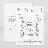 moderne elopement-aankondigingen voor pasgetrouwde kaart (Voorkant / Achterkant)