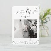 Moderne Elopement Receptie Uitnodigen | Parijs Kaart (Staand voorkant)