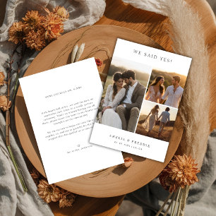 Moderne Elopement We zeiden Ja Rustieke Trouwfoto Aankondiging