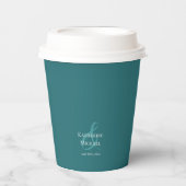 Moderne Emerald Groen-bruiloft Papieren Bekers (Voorkant)