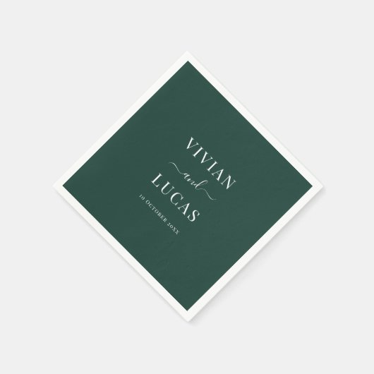 Moderne Emerald Groene Formele Minimale Bruiloft Servet (Hoek)