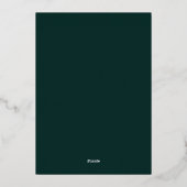 Moderne Emerald Hunter Groene Chique Bruiloft Goud Folie Uitnodiging (Achterkant)