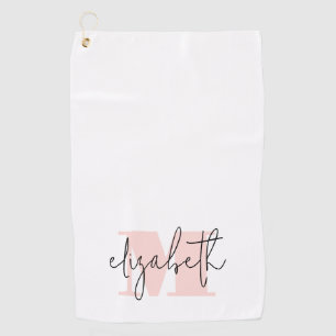 Moderne eminine Monogram op maat Golfhanddoek
