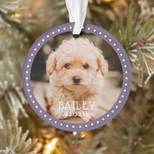 Moderne en afspeelbare Stippen Pet Dog Puppy Paw F Ornament (Boom)