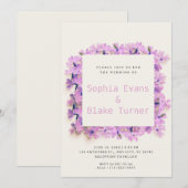 Moderne en bijtende fijne roze bruiloft kaart (Voorkant / Achterkant)