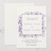 Moderne en bijtende Paarse bruiloft Kaart (Voorkant / Achterkant)