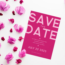 Moderne en Bold Magenta Save The Date Kaart