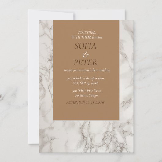 Moderne en chique marmeren uitnodiging (Voorkant)