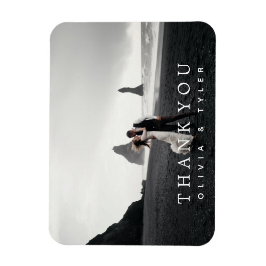 Moderne en eenvoudige bruiloft Dank u Magneet (Verticaal)