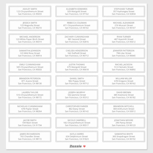 Moderne en eenvoudige bruiloft gastnamen Adres Sticker (Vel)