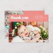 Moderne en eenvoudige foto Baptismal bedankt (Voorkant / Achterkant)