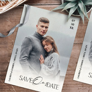 Moderne en Eenvoudige Foto Save Our Date Uitnodigi Kaart