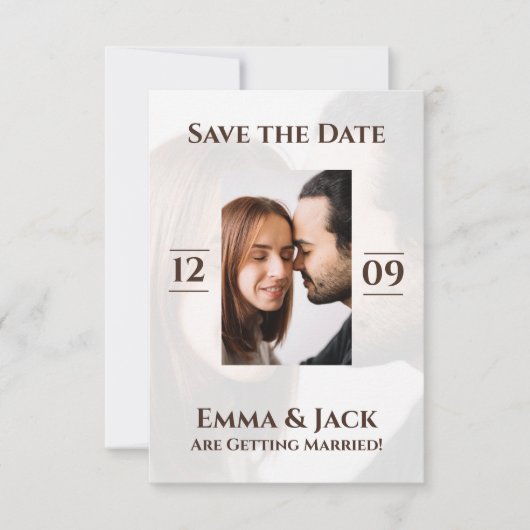 Moderne en eenvoudige foto's slaan de datum op save the date (Voorkant)