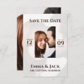 Moderne en eenvoudige foto's slaan de datum op save the date (Voorkant / Achterkant)