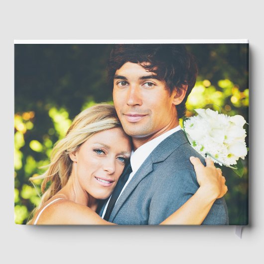 Moderne en eenvoudige lijn foto bruiloft gastenboe gastenboek (Achterkant)