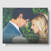 Moderne en eenvoudige lijn foto bruiloft gastenboe gastenboek (Voorkant)