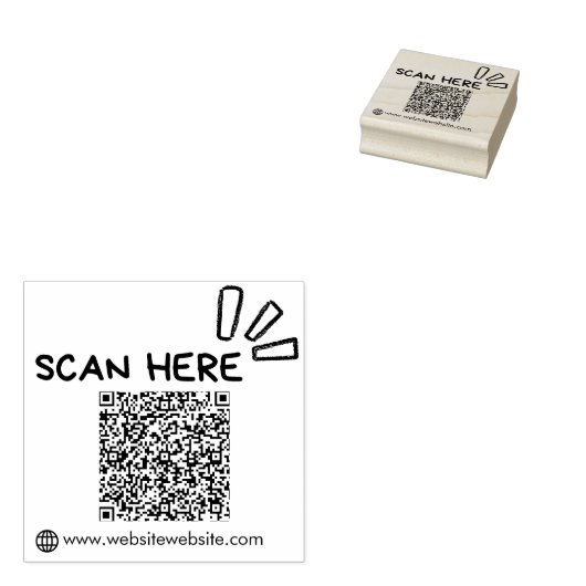 Moderne en eenvoudige QR-code Modern Business Rubberstempel (Gestempeld)