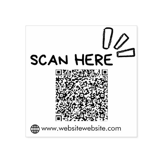 Moderne en eenvoudige QR-code Modern Business Rubberstempel (Afrduk)