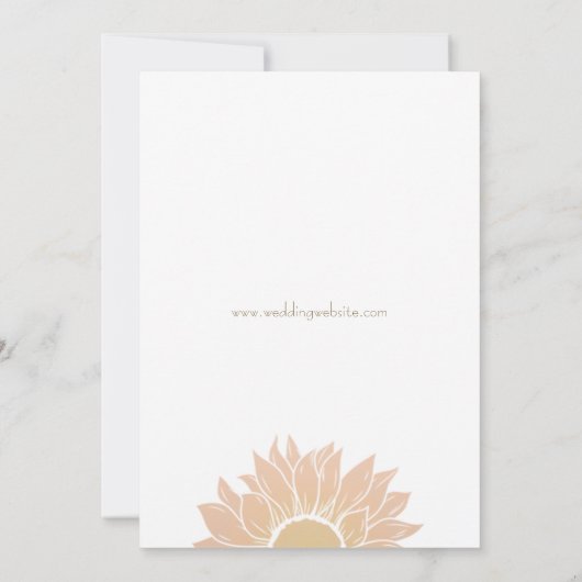 Moderne en eenvoudige Zonnebloem bruiloft uitnodig Kaart (Achterkant)