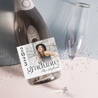 Moderne en Elegante Afstuderen Sparkling Wijnetiket