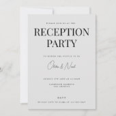 Moderne en elegante grijze receptie Kaart (Voorkant)