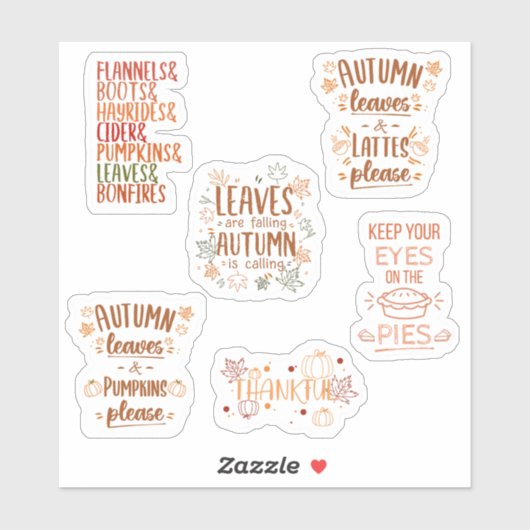 Moderne en elegante Herfst thema quotes Sticker (Vel)