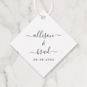 Moderne en Elegante Huwelijksgunst Gift Labels