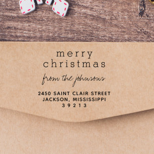 Moderne en elegante kerstfeestelijke familie 	rubberstempel
