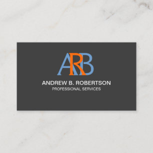 Moderne en elegante monogram visitekaartje