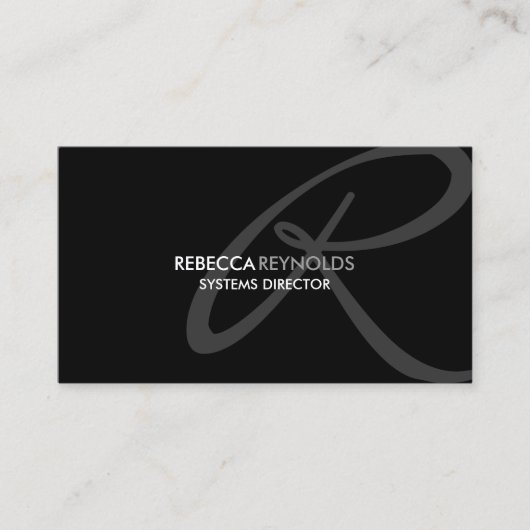 Moderne en elegante monogram visitekaartje (Voorkant)