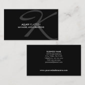 Moderne en elegante monogram visitekaartje (Voorkant / Achterkant)