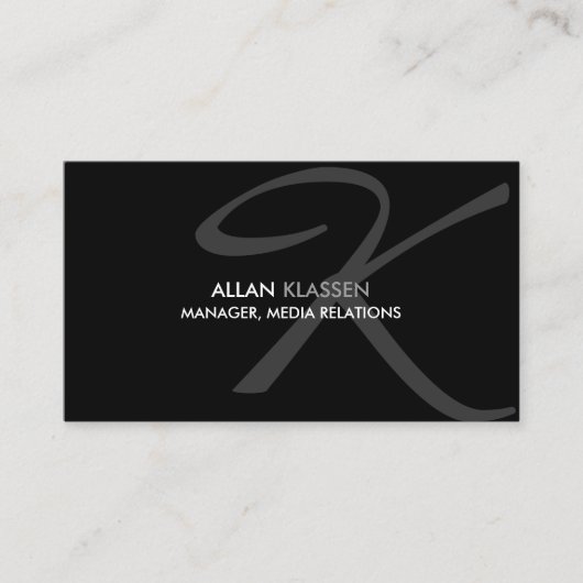 Moderne en elegante monogram visitekaartje (Voorkant)