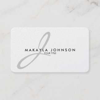 Moderne en elegante Silver Monogram Professional Visitekaartje