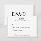 Moderne en elegante, stijlvolle bruiloft RSVP kaartje (Voorkant / Achterkant)