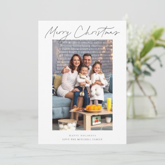 Moderne en elegante vrolijke kerstfoto (Staand voorkant)