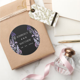 Moderne en Elegante Wilde Bloem Rustieke Bruiloft Ronde Sticker