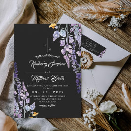 Moderne en Elegante Wilde Bloemen Rustieke Bruilof Kaart