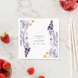 Moderne en Elegante Wilde Bloemen Rustieke Bruilof Servet