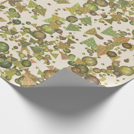 Moderne en feestelijke vormen met een glitter uite cadeaupapier (Hoek)