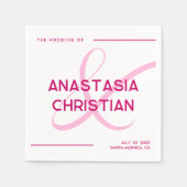 Moderne en gedurfde magenta bruiloft servet (Voorkant)