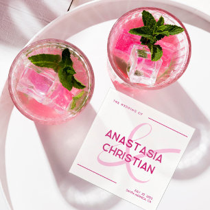 Moderne en gedurfde magenta bruiloft servet