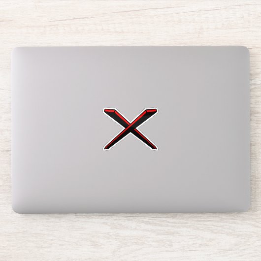Moderne en Klassieke Letter X Monogram Sticker (Computer)