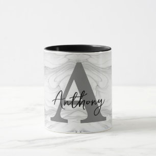 Moderne en Klassieke Marmeren Monogram Letter A Mok