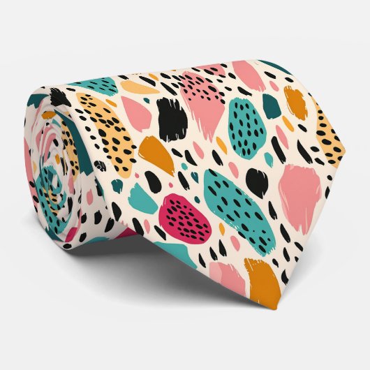 Moderne en Kleurrijke Dierenprint Stropdas (Opgerold)