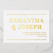 Moderne en Krachtige Typografie | Minimalistische Folie Uitnodiging (Voorkant)