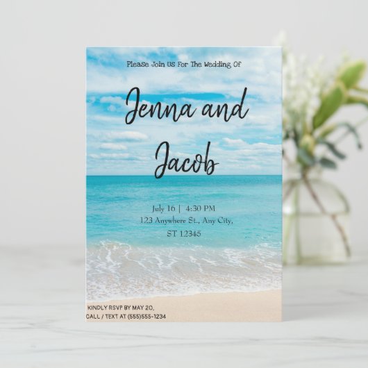 Moderne en legante uitnodiging voor het huwelijk (Staand voorkant)