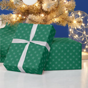 Moderne en Leuke Groene Sterren Kerstmis Cadeaupapier