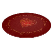 Moderne en luxe geometrische gouden rode hart lief snijplank (Hoek)